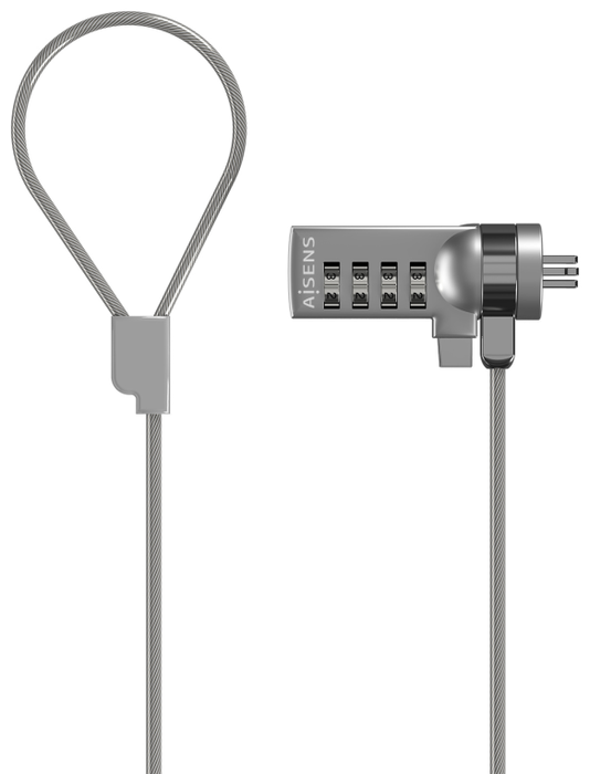 Aisens Cable de Seguridad con Cerradura de Combinación ASLK-D40N01-SL 1.5m Plata