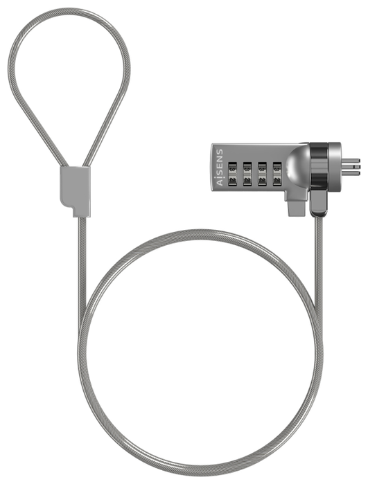 Aisens Cable de Seguridad con Cerradura de Combinación ASLK-D40N01-SL 1.5m Plata