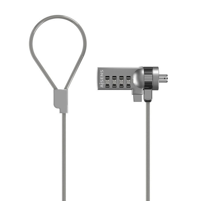 Aisens Cable de Seguridad con Cerradura de Combinación ASLK-D40N01-SL 1.5m Plata