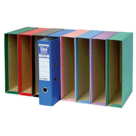 Unisystem Cajetín para Archivador de Palanca 65mm Folio Azul