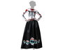 Disfraz Esqueleto Mejicano Catrina Mujer XS-S Halloween Vestido y Cinturón Multicolor