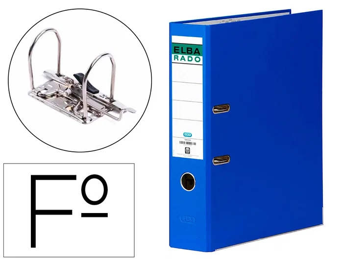 Elba Archivador de palanca rado chic, Carton Forrado Folio Azul, 2/75 mm Elba Archivador de palanca rado chic, Carton Forrado Folio Azul, 2/75 mm