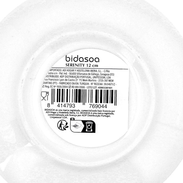 Plato Expresso Porcelana Serenity Hydrozero Bidasoa 13 cm Plato Expresso Porcelana Serenity Hydrozero Bidasoa 13 cm