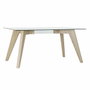DKD Home Decor Mesa de Comedor de Cristal Templado y MDF 160x90x75 cm