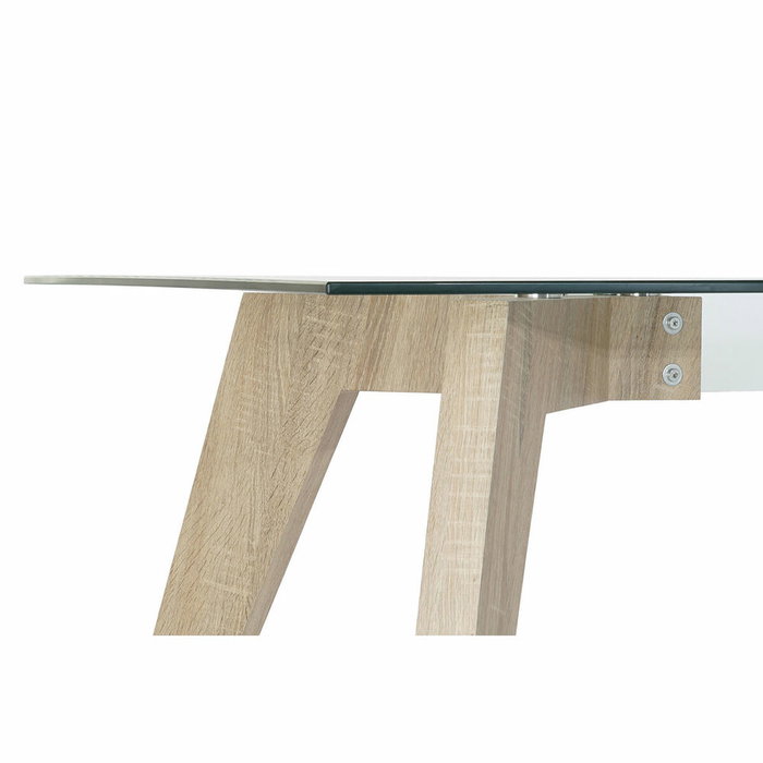DKD Home Decor Mesa de Comedor de Cristal Templado y MDF 160x90x75 cm