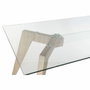 DKD Home Decor Mesa de Comedor de Cristal Templado y MDF 160x90x75 cm