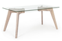 DKD Home Decor Green house 21 Mesa Comedor Moderno Cristal y MDF Natural Transparente 90 x 75 x 160 cm