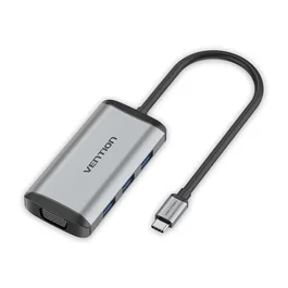 Vention Docking Station TGSHB USB-C con HDMI 4K, VGA, 3x USB 3.0 y PD Gris