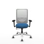 PIQUERAS Y CRESPO Silla de oficina Zulema con mecanismo Sincro/Traslack, Azul claro y Blanco