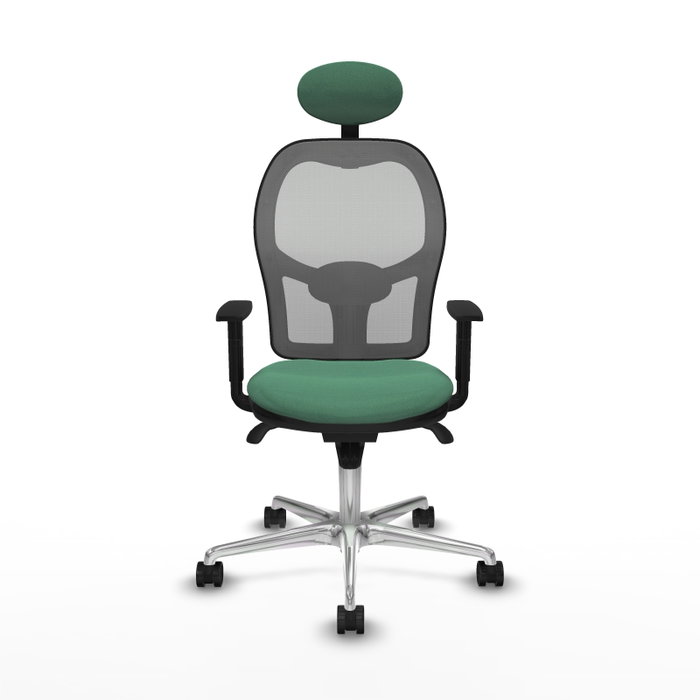 PIQUERAS Y CRESPO Silla de oficina Jorquera con mecanismo Sincro, tela Verde esmeralda y malla Gris PIQUERAS Y CRESPO Silla de oficina Jorquera con mecanismo Sincro, tela Verde esmeralda y malla Gris