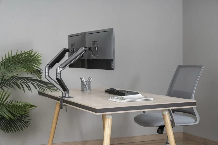 Gembird MA-DA2-05 Soporte para Monitor Doble de Escritorio hasta 32 Pulgadas Gris Gembird MA-DA2-05 Soporte para Monitor Doble de Escritorio hasta 32 Pulgadas Gris