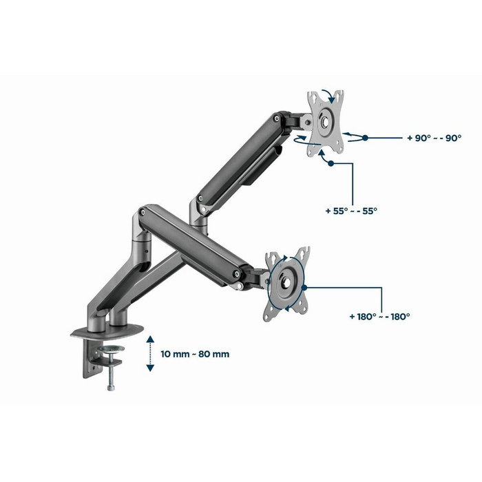 GEMBIRD MA-DA2-05 Soporte de Escritorio para Monitor Doble Gris hasta 32 pulgadas GEMBIRD MA-DA2-05 Soporte de Escritorio para Monitor Doble Gris hasta 32 pulgadas