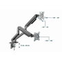 GEMBIRD MA-DA2-05 Soporte de Escritorio para Monitor Doble Gris hasta 32 pulgadas