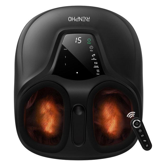 Renpho Masajeador de Pies Shiatsu Compacto con Mando a Distancia Negro Renpho Masajeador de Pies Shiatsu Compacto con Mando a Distancia Negro