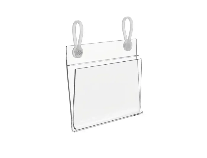 Q-Connect Soporte Portaprecios con Clip para Cesta Metálica, 2 Agujeros, Etiqueta 40x85 mm