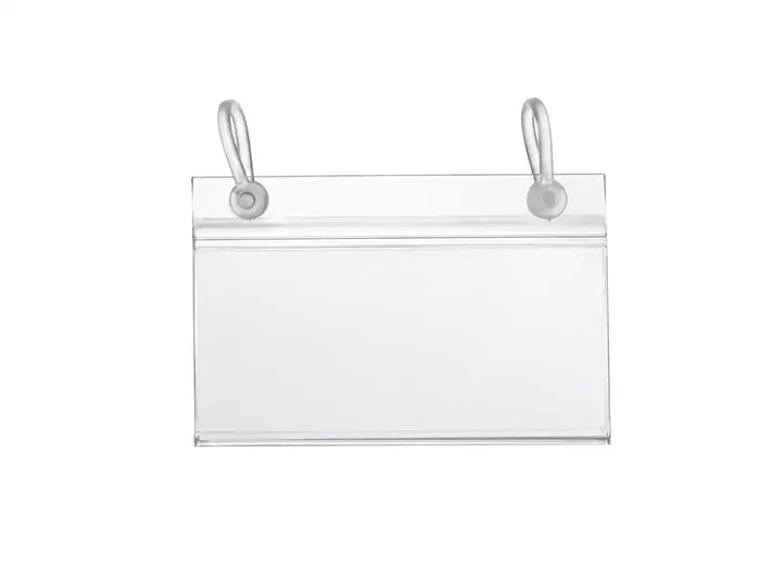 Q-Connect Soporte Portaprecios con Clip para Cesta Metálica, 2 Agujeros, Etiqueta 40x85 mm