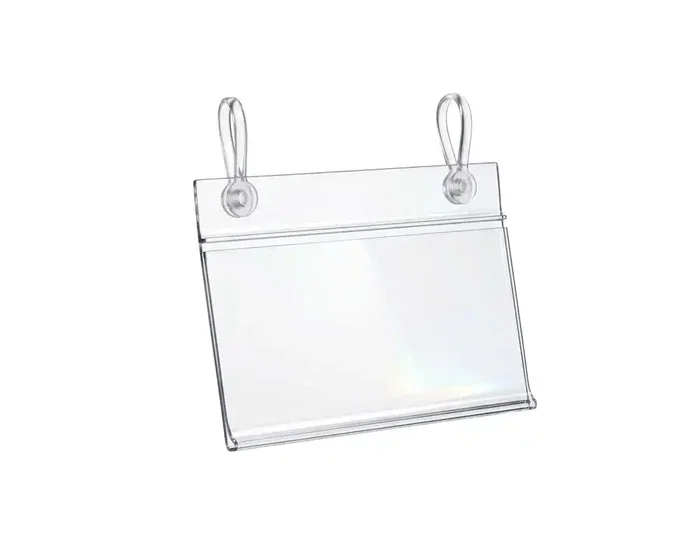 Q-Connect Soporte Portaprecios con Clip para Cesta Metálica, 2 Agujeros, Etiqueta 40x85 mm