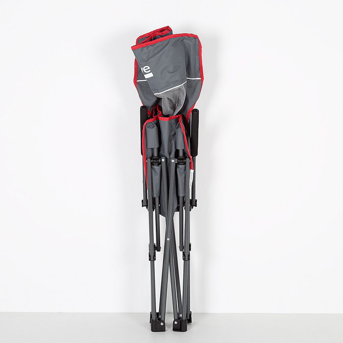 Aktive Silla plegable de camping antivuelco gris con reposabrazos removibles