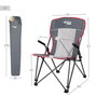 Aktive Silla plegable de camping antivuelco gris con reposabrazos removibles