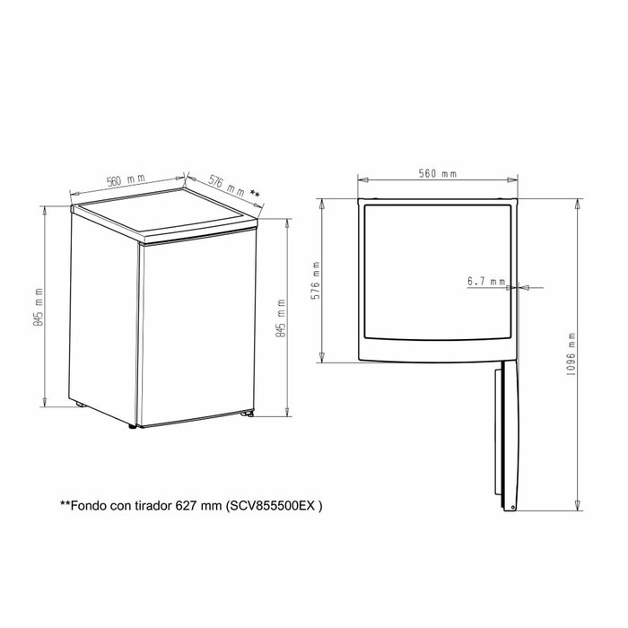 Congelador Aspes SCV855500EX 85