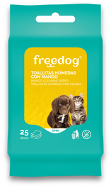Freedog Toallitas Húmedas Mango Pocket 25 Ud 18x20 cm