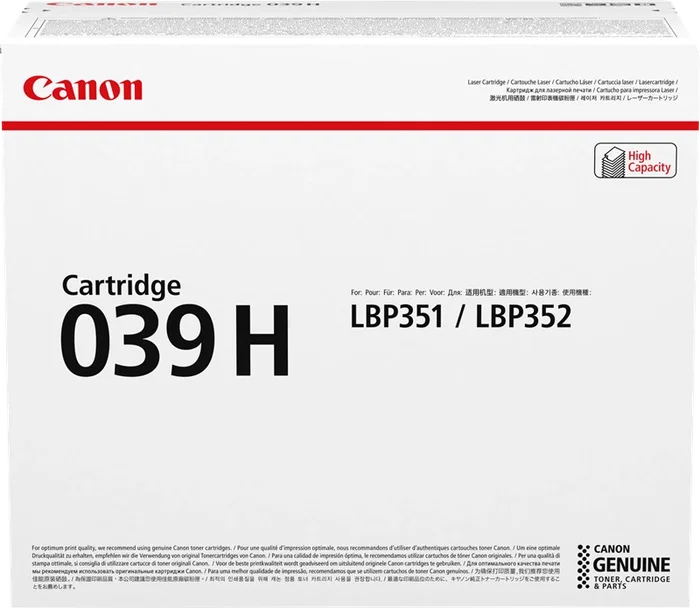 Canon Cartucho de Tóner 039H Negro XL Canon Cartucho de Tóner 039H Negro XL