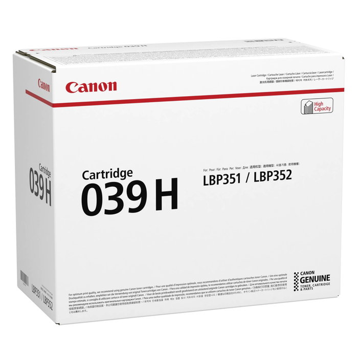 Canon Cartucho de Tóner 039H Negro XL Canon Cartucho de Tóner 039H Negro XL