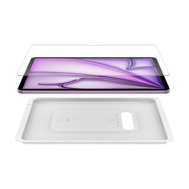 Belkin OVI008HQ Protector de pantalla de vidrio templado 9H para iPad Air 13 (M2), 33 cm, antihuellas, aplicación sin burbujas