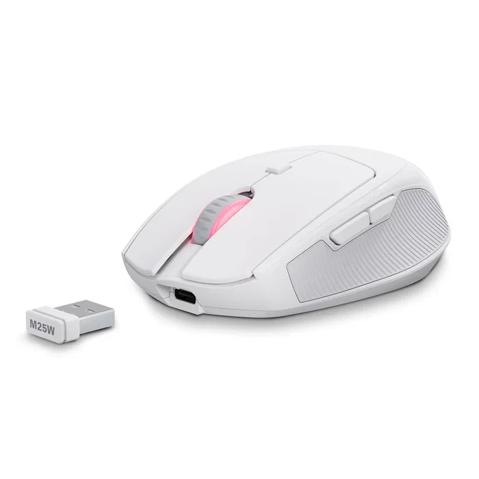 Sharkoon OfficePal M25W Ratón Inalámbrico Ergonómico Blanco