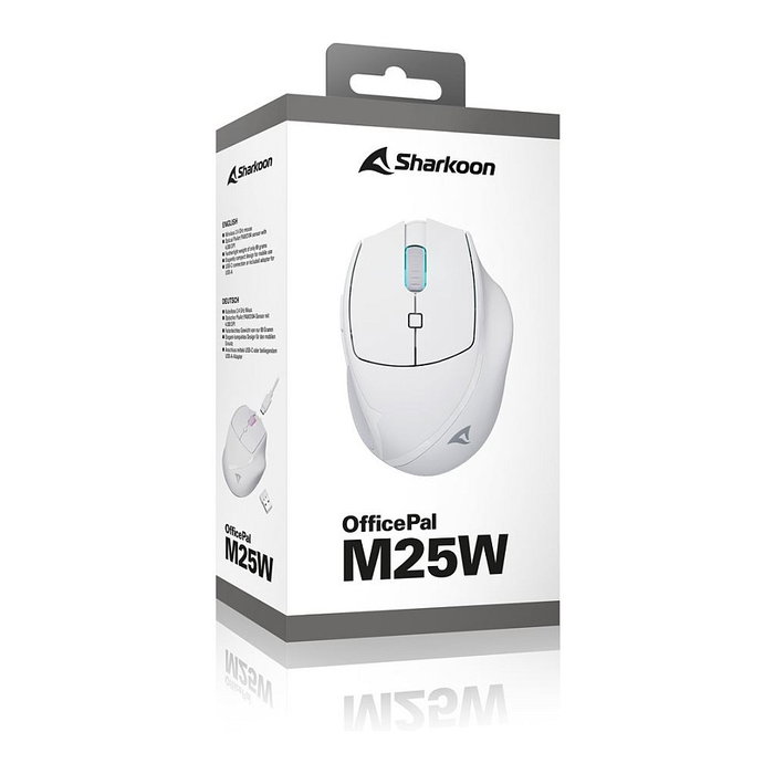 SHARKOON OfficePal M25W Ratón Óptico Inalámbrico Blanco