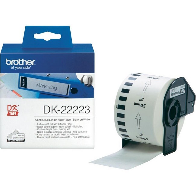 Brother DK-22223 Cinta Continua de Papel Térmico Blanco 50mm x 30,48m Brother DK-22223 Cinta Continua de Papel Térmico Blanco 50mm x 30,48m
