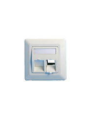Lanview Placa de Pared Angulada Doble Salida EURO Blanca