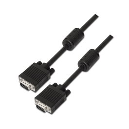 Aisens Cable SVGA con Ferrita HDB15 Macho a HDB15 Macho, 3m, Negro