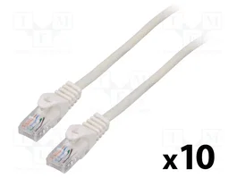 Lanberg Pack de 10 Patchcord Cat 5e U/UTP 1m Blanco Fluke Passed