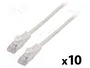 Lanberg Pack de 10 Patchcord Cat 5e U/UTP 1m Blanco Fluke Passed