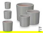 IBERGARDEN Set 3 Macetas Cilindro Gris Mate Arcilla - Pequeña 13.5x13.5x12.5 cm, Mediana 17.5x17.5x17.5 cm, Grande 22x22x19 cm