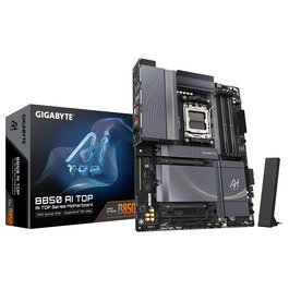 Gigabyte B850 AI TOP Placa Base, Socket AM5, DDR5 8600MHz OC, ATX, Wi-Fi 7, 10GbE LAN, Procesadores AMD Ryzen Serie 7000/8000/9000