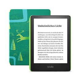Amazon Kindle Paperwhite Kids 16 GB, eBook Reader Infantil, Pantalla E Ink Carta 6.8 pulgadas (17.3 cm), Negro/Verde, Wifi, Bluetooth, USB Tipo C, Cubierta Incluida