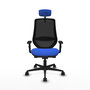 PIQUERAS Y CRESPO Silla de oficina Mardos con mecanismo Sincro/Traslack, Azul y Negro