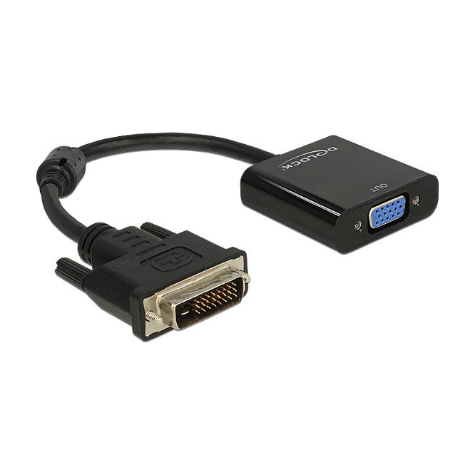 DeLOCK Adaptador DVI 24+1 Macho a VGA Hembra Negro 0.16m DeLOCK Adaptador DVI 24+1 Macho a VGA Hembra Negro 0.16m