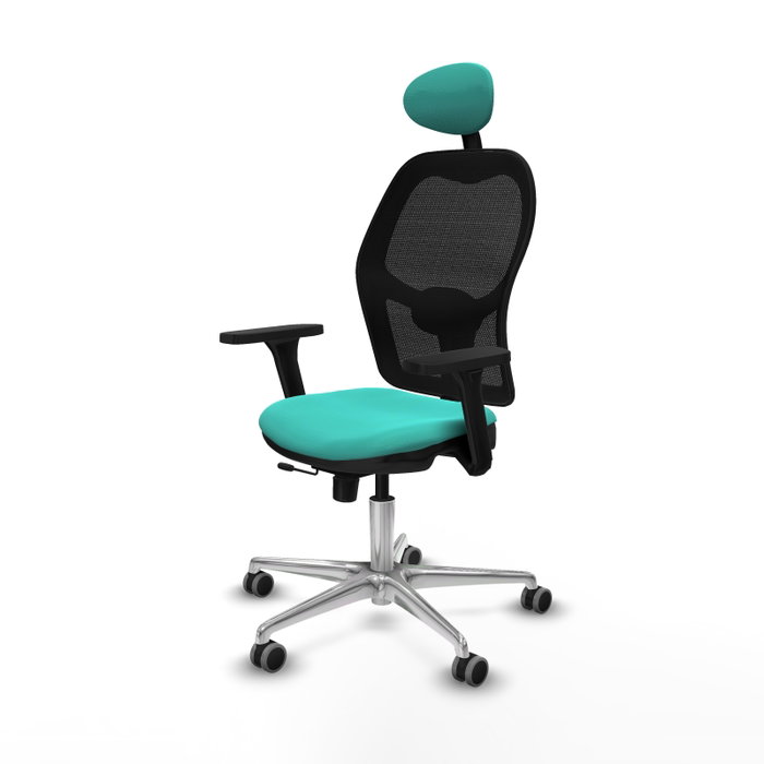 PIQUERAS Y CRESPO Silla de oficina Jorquera con mecanismo Sincro/Traslack, Turquesa y Negro PIQUERAS Y CRESPO Silla de oficina Jorquera con mecanismo Sincro/Traslack, Turquesa y Negro