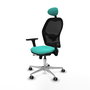 PIQUERAS Y CRESPO Silla de oficina Jorquera con mecanismo Sincro/Traslack, Turquesa y Negro
