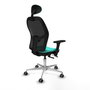 PIQUERAS Y CRESPO Silla de oficina Jorquera con mecanismo Sincro/Traslack, Turquesa y Negro