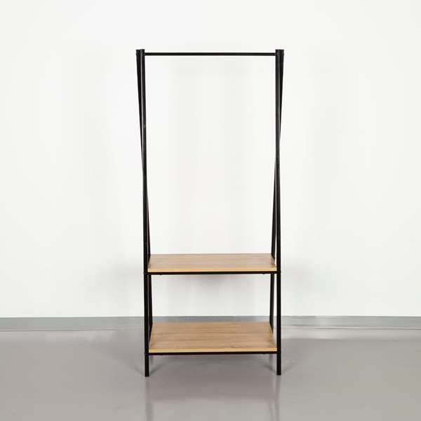 Max Home Perchero con Baldas 64x40x150 cm Acero y Melamina