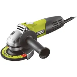 Ryobi Amoladora Angular 600 W 115 mm - Sistema Anti-Reinicio, Mango Auxiliar y Bloqueo Eje