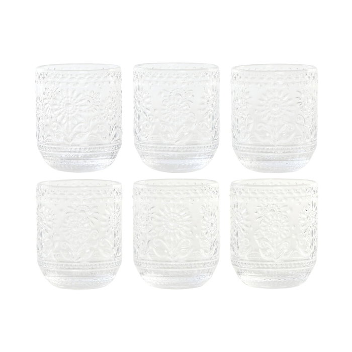 DKD Home Decor Set de 6 Vasos de Cristal Margaritas de 360ml