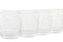 DKD Home Decor Vaso Cristal Transparente con Margaritas Set de 6 piezas Capacidad 360ml 8.5 x 10.5 x 8.5 cm