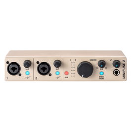 Arturia Minifuse 2 Champagne Interfaz USB de Audio Compacta para Grabación con 2 Entradas Combo XLR, Salidas TRS y MIDI