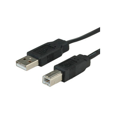 ROLINE 11.02.8867 Cable USB 2.0 A-B, Macho/Macho, Longitud 0.8 m, Negro