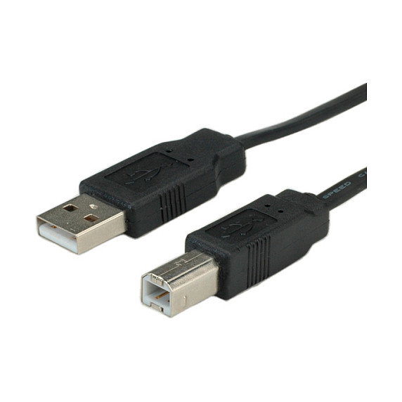 ROLINE 11.02.8867 Cable USB 2.0 A-B, Macho/Macho, Longitud 0.8 m, Negro